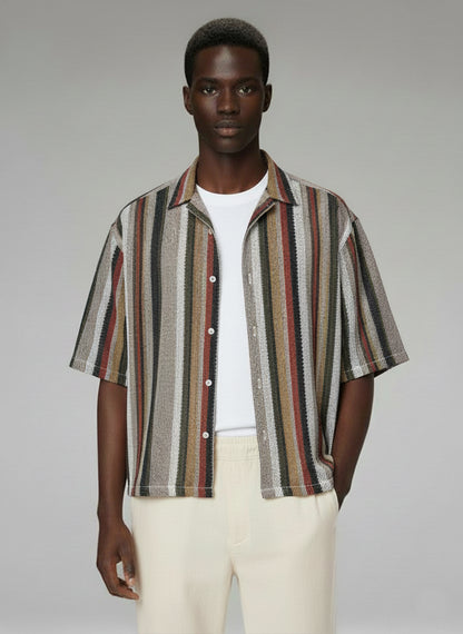 Men's Crochet Short Sleeve Shirt - #4411