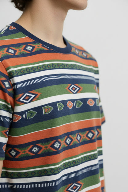 Aztec Print Multi Color T-Shirt