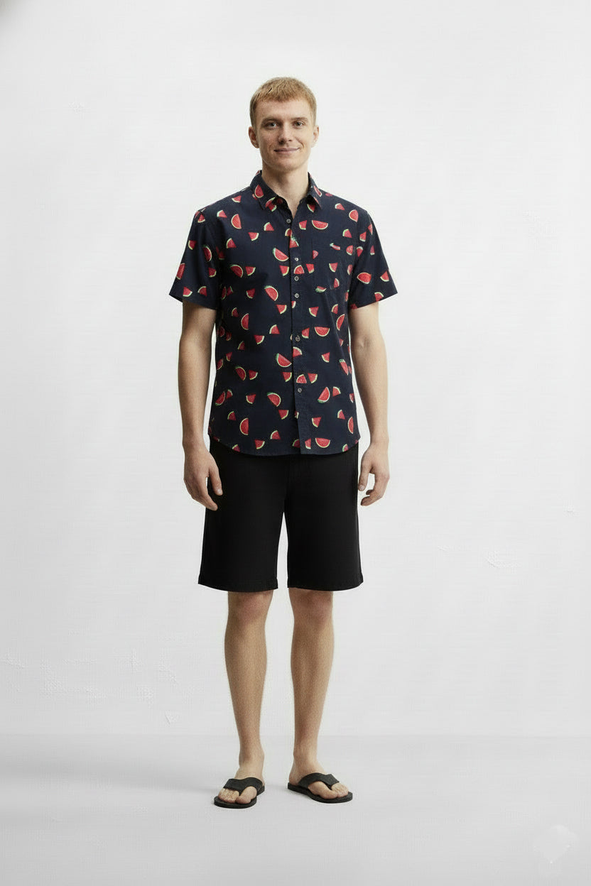 Men's Printed Woven Cotton Shirt