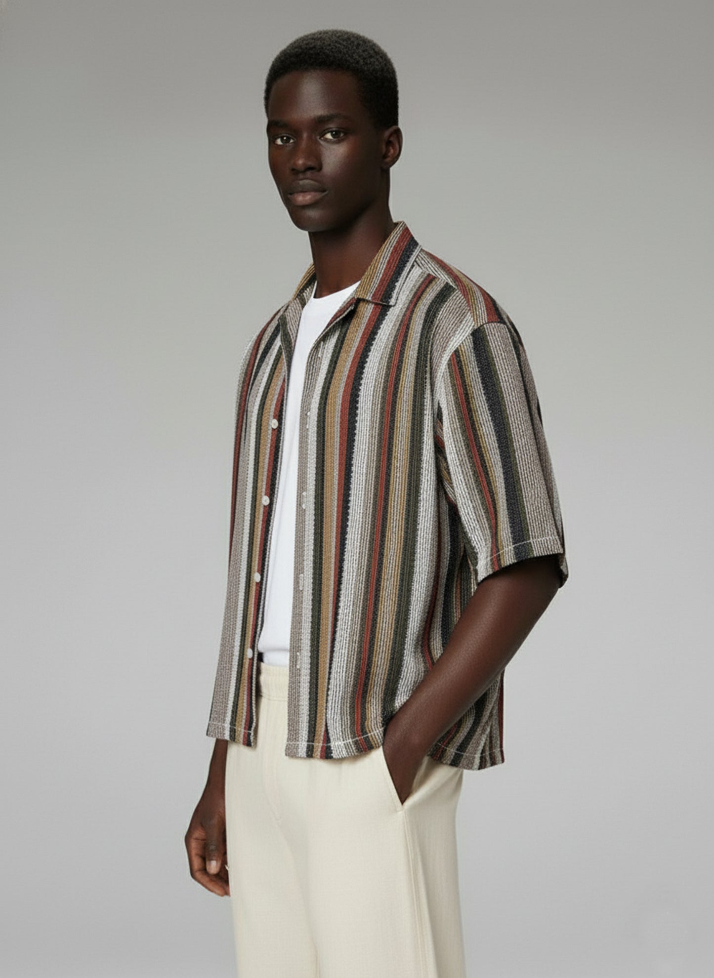 Men's Crochet Short Sleeve Shirt - #4411