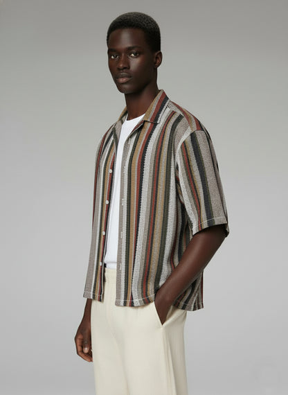 Men's Crochet Short Sleeve Shirt - #4411