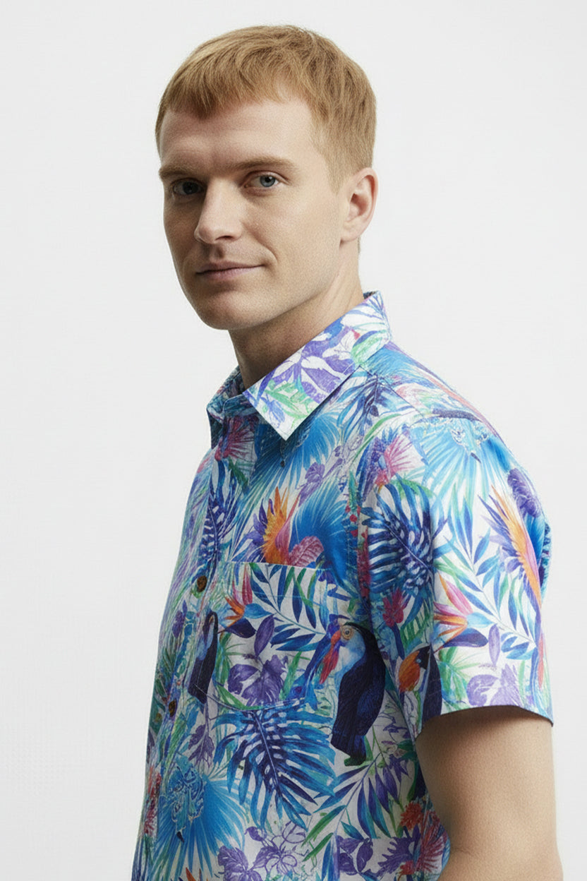 Men's Printed Woven Cotton Shirt