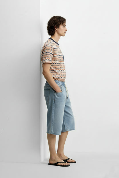 Aztec Print Khaki T-Shirt