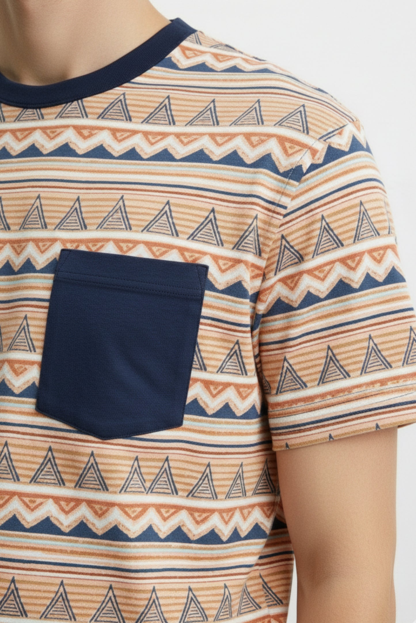 Aztec Print Khaki T-Shirt