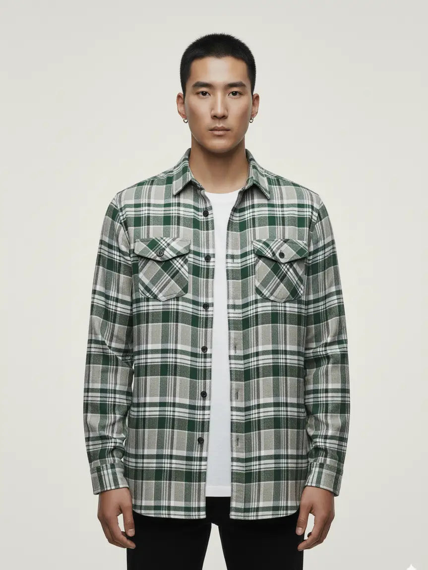 Flannel Long Sleeve Buffalo Plaid Shirt
