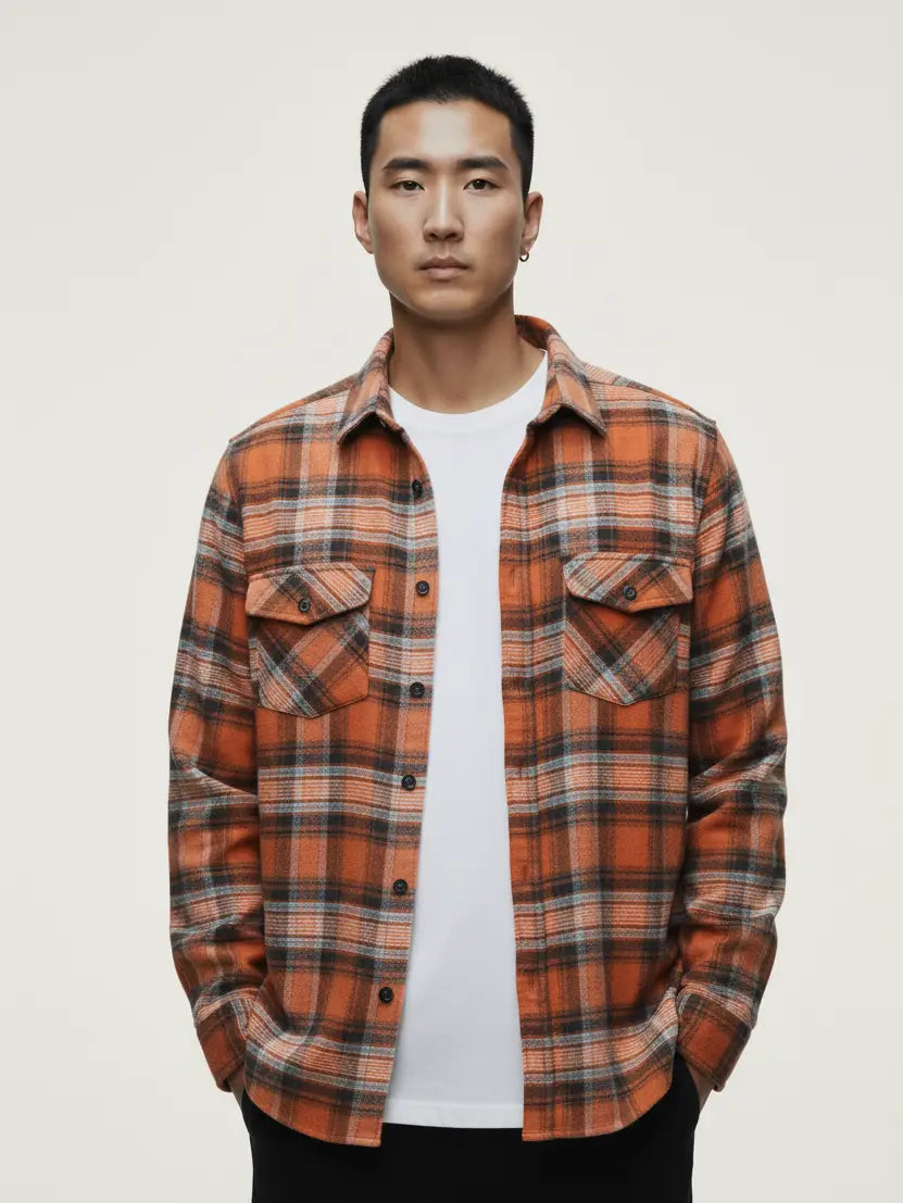 Flannel Long Sleeve Buffalo Plaid Shirt