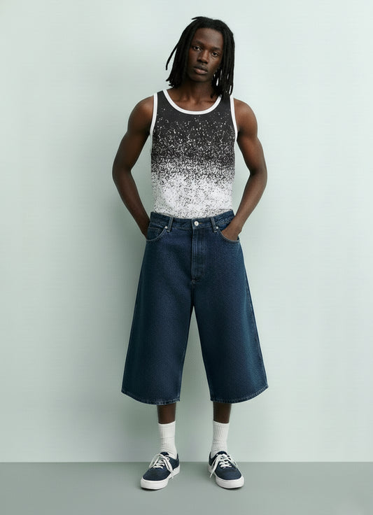 Black Splash Printed Tank Top