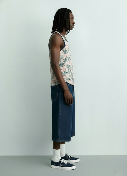 Pink Floral Cotton Tank Top