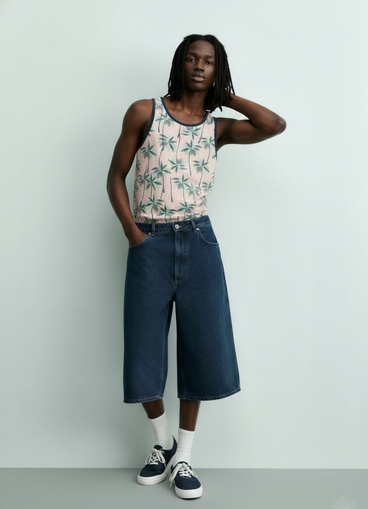 Pink Floral Cotton Tank Top