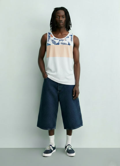 White Nectar Printed Floral Tank Top