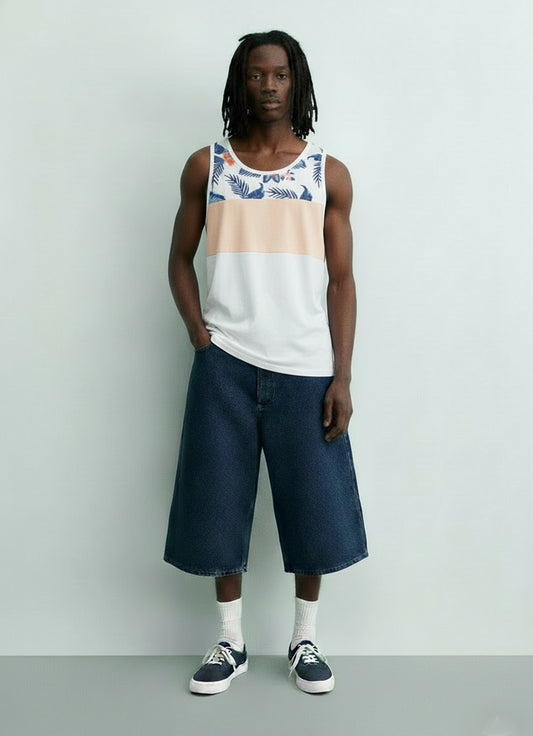 White Nectar Printed Floral Tank Top