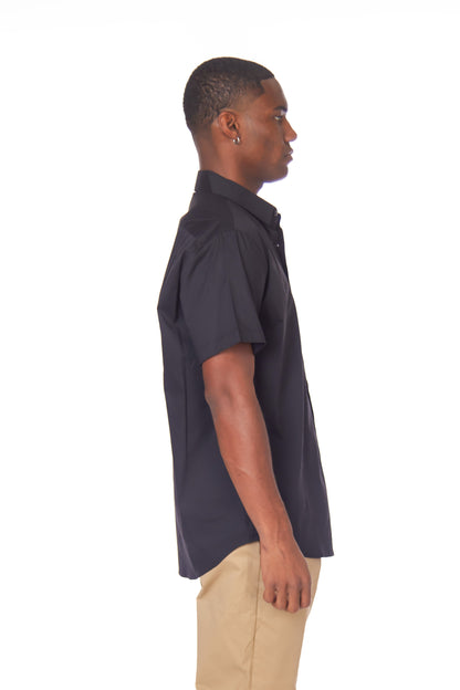 Men's Cotton Stretch Short Sleeve Solid Shirt