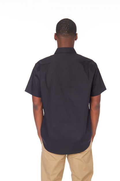 Men's Cotton Stretch Short Sleeve Solid Shirt