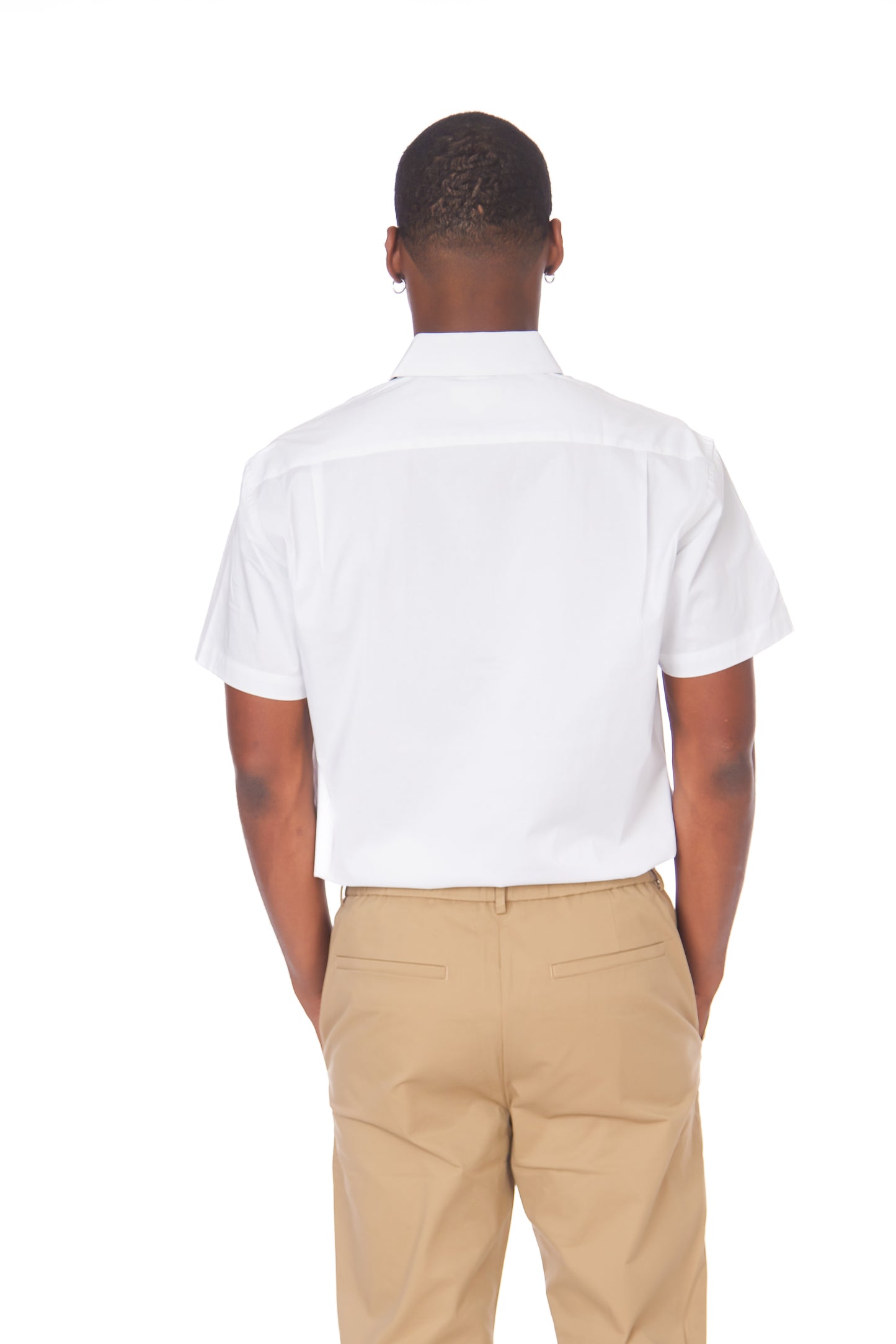 Men's Cotton Stretch Short Sleeve Solid Shirt