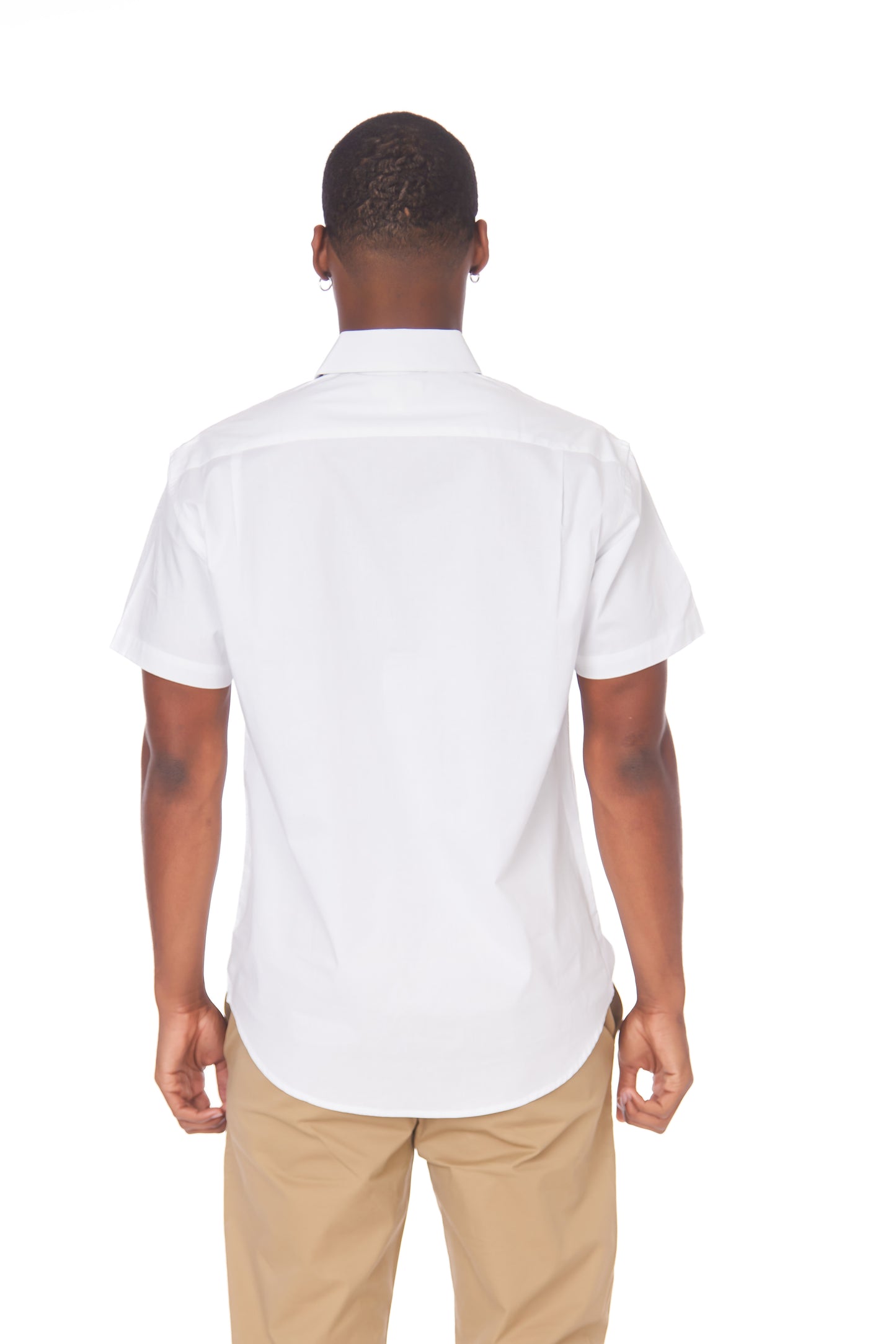 Men's Cotton Stretch Short Sleeve Solid Shirt