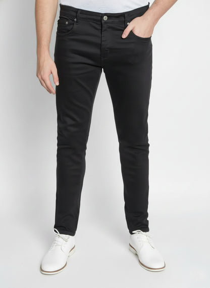 SKINNY STRETCH TWILL JEANS -#BLACK
