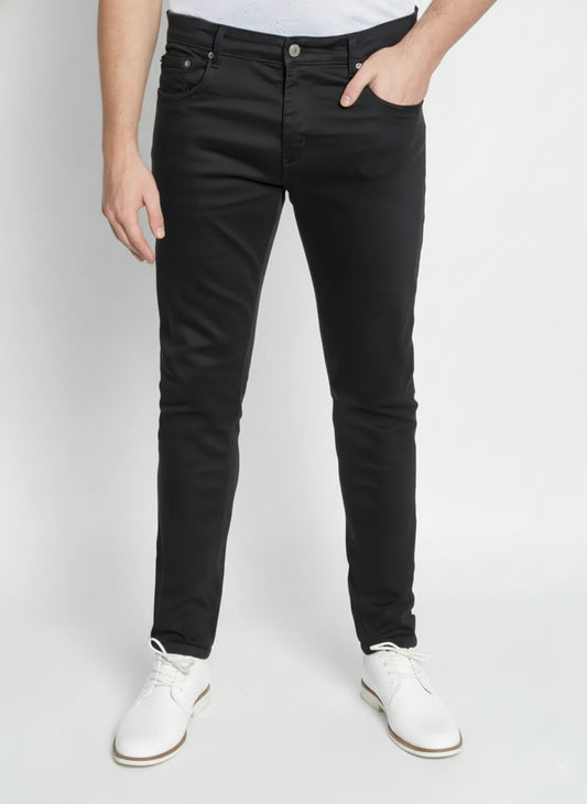 SKINNY STRETCH TWILL JEANS -#BLACK