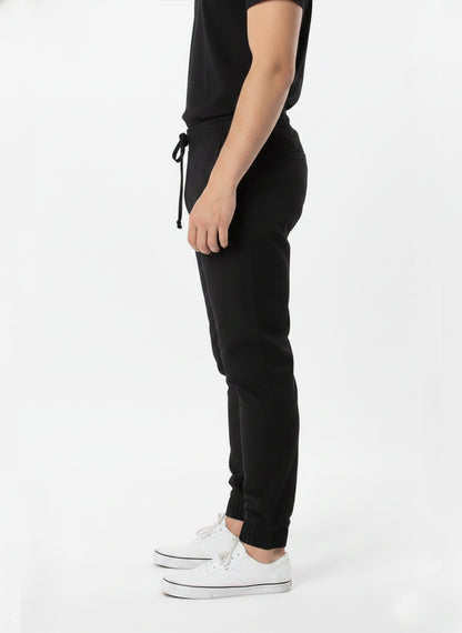 JOGGER TWILL STRETCH PANTS - #BLACK
