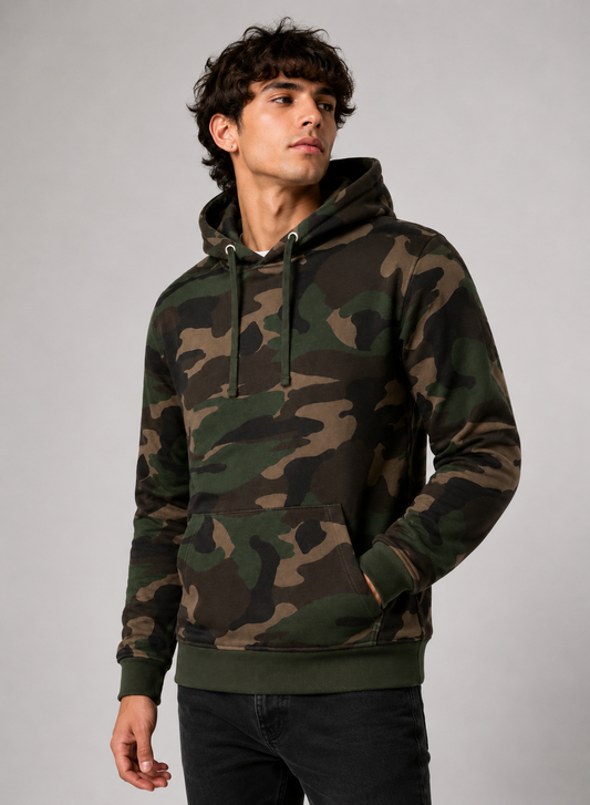 Unisex Fleece Pullover Hoodie #Camo