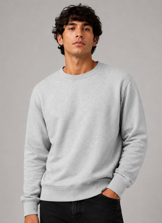 Unisex Fleece Crew Neck Sweatshirt #Gray