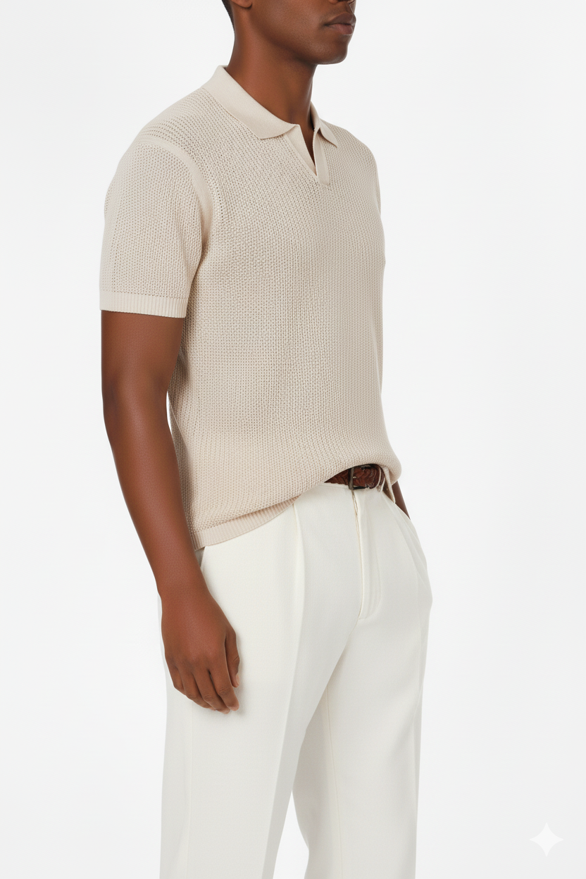 Knitted Polo HB-S4092 BEIGE