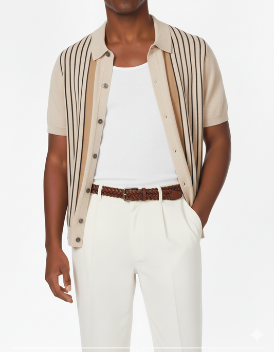 Knitted Polo HB-0050 BEIGE