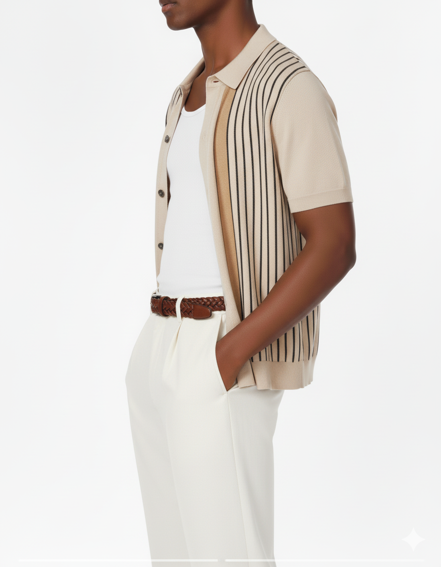 Knitted Polo HB-0050 BEIGE