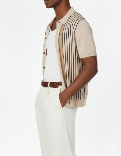 Knitted Polo HB-0050 BEIGE