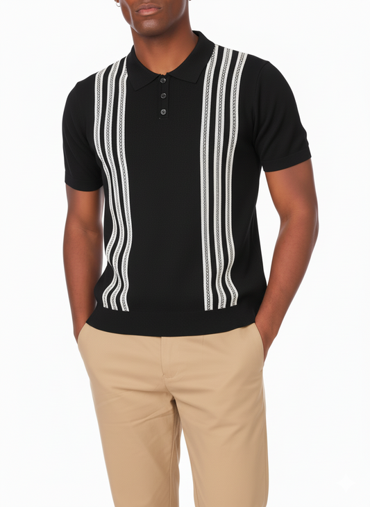 Knitted Polo HB-0112 BLACK