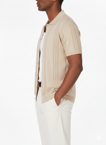Knitted Polo HB-0007 BEIGE
