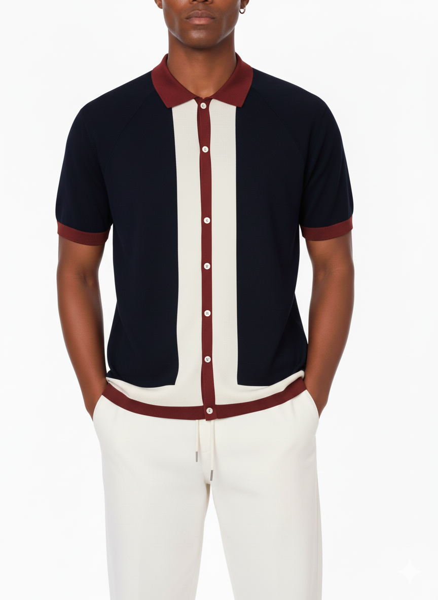 Knitted Polo HB-0008 NAVY