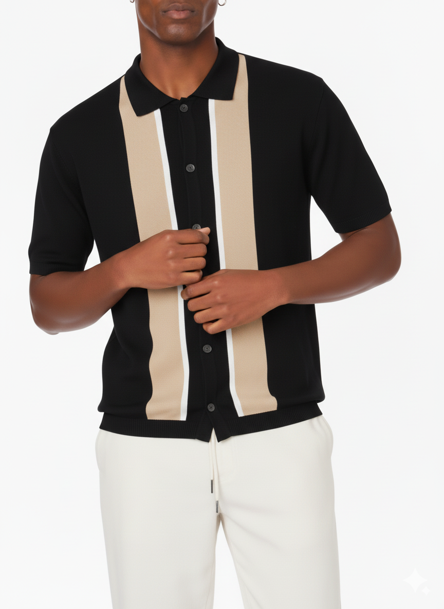 Knitted Polo HB-0094 BLACK
