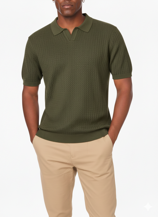 Knitted Polo HB-75032 OLIVE