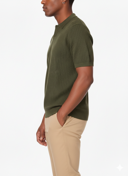 Knitted Polo HB-75032 OLIVE