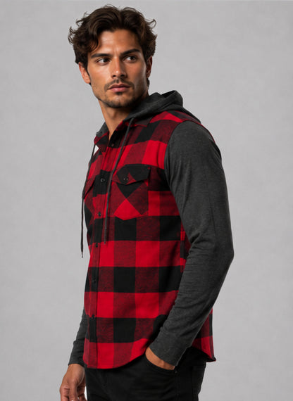 Flannel Shirt With Detachable Hood
