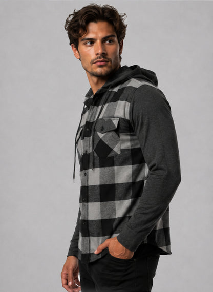 Flannel Shirt With Detachable Hood