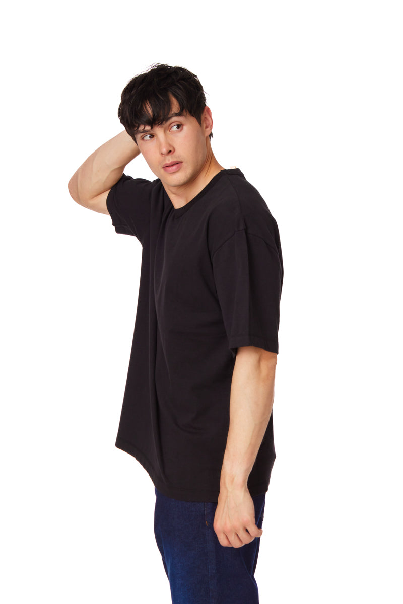 Men's Cotton Heavy Loose Fit T-Shirt #Black