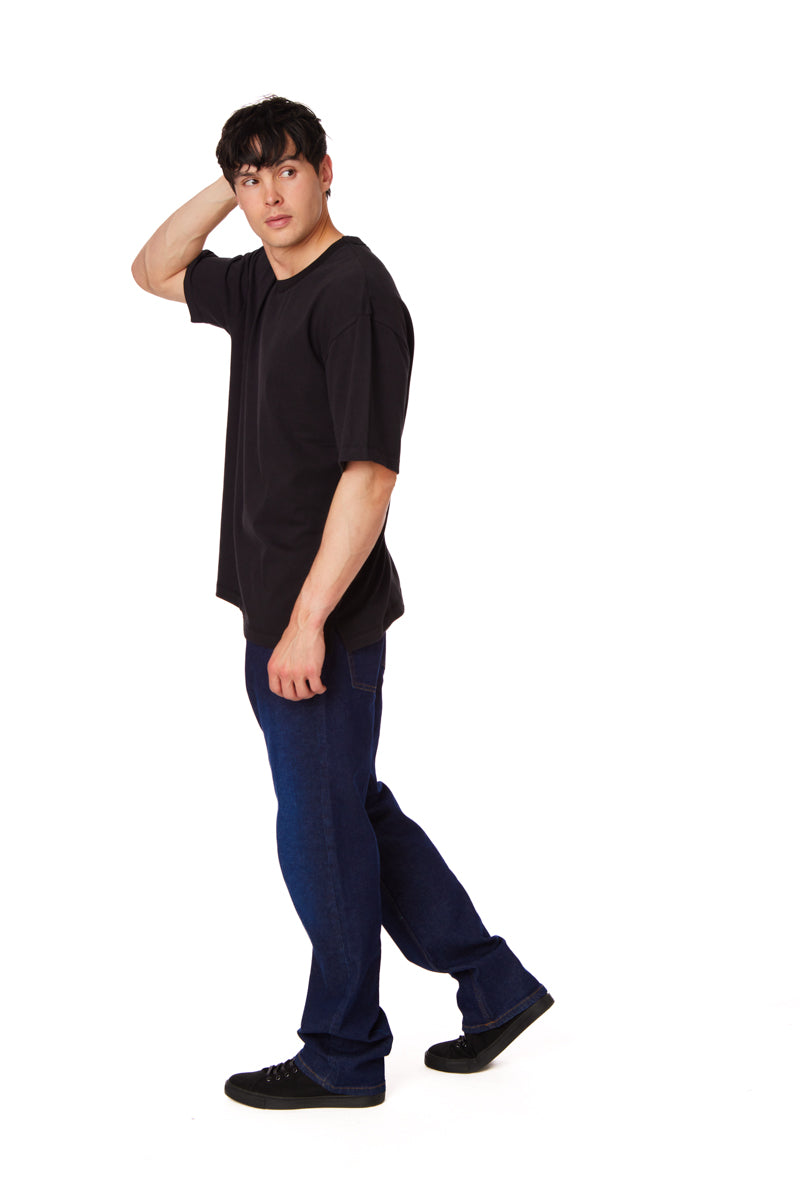 Men's Cotton Heavy Loose Fit T-Shirt #Black