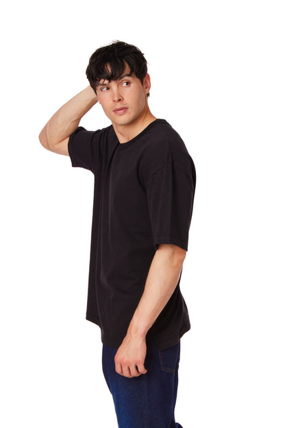 Men's Cotton Heavy Loose Fit T-Shirt #Black