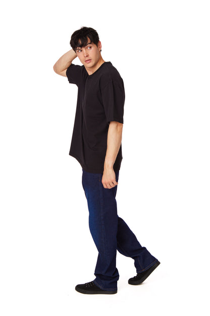Men's Cotton Heavy Loose Fit T-Shirt #Black