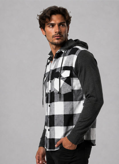 Flannel Shirt With Detachable Hood