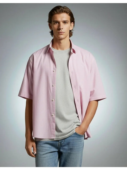 Checkered Boxy Fit Shirt (Pink)