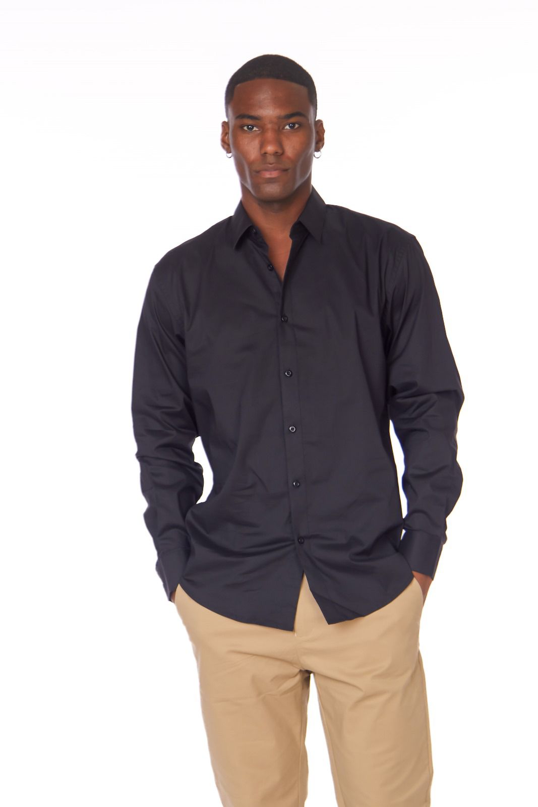 Men's Cotton Stretch Full Sleeve Solid Shirt