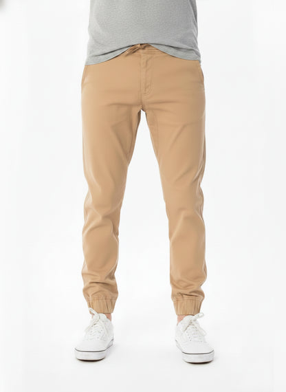 JOGGER TWILL STRETCH PANTS #KHAKI