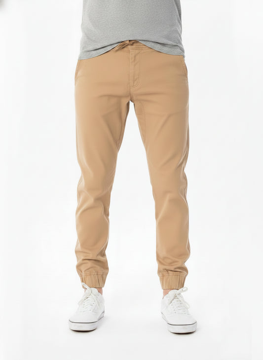 JOGGER TWILL STRETCH PANTS #KHAKI