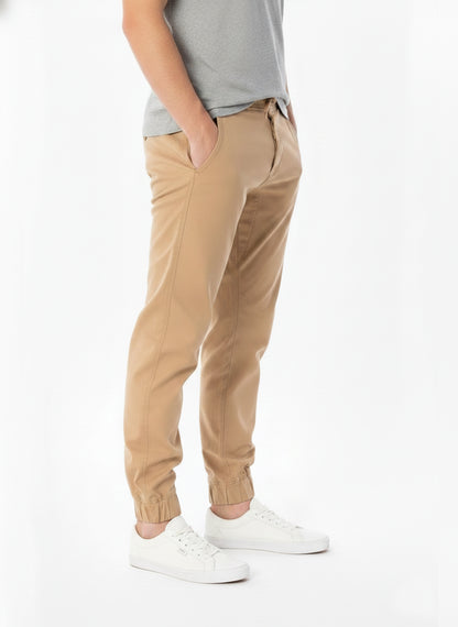 JOGGER TWILL STRETCH PANTS #KHAKI
