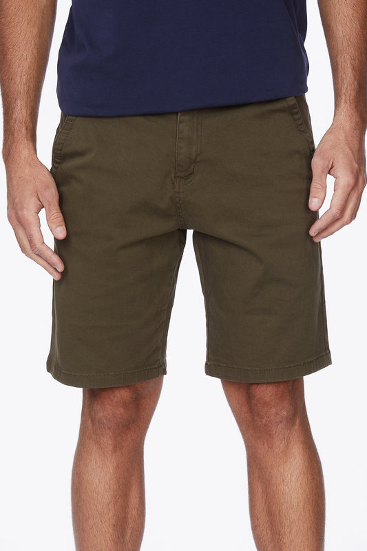 Men's Chino Twill Stretch Shorts #Olive