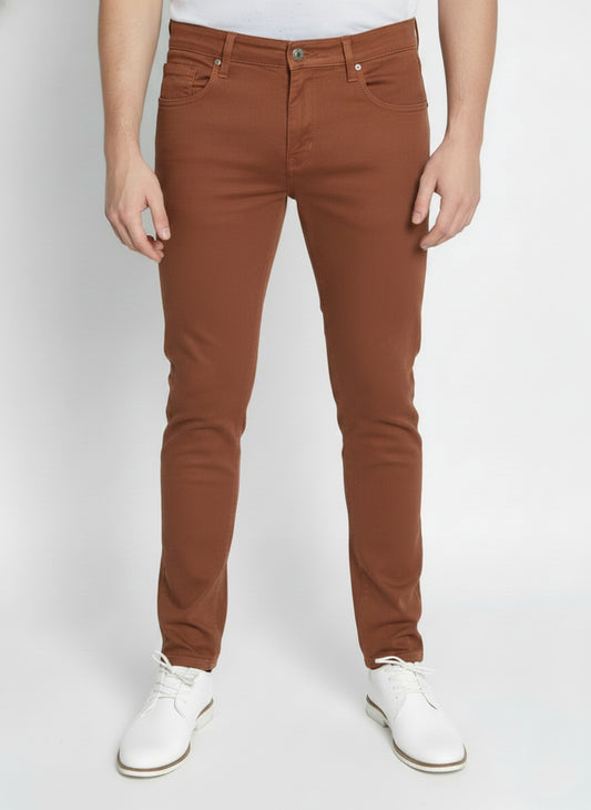 SKINNY STRETCH TWILL JEANS #BRICK