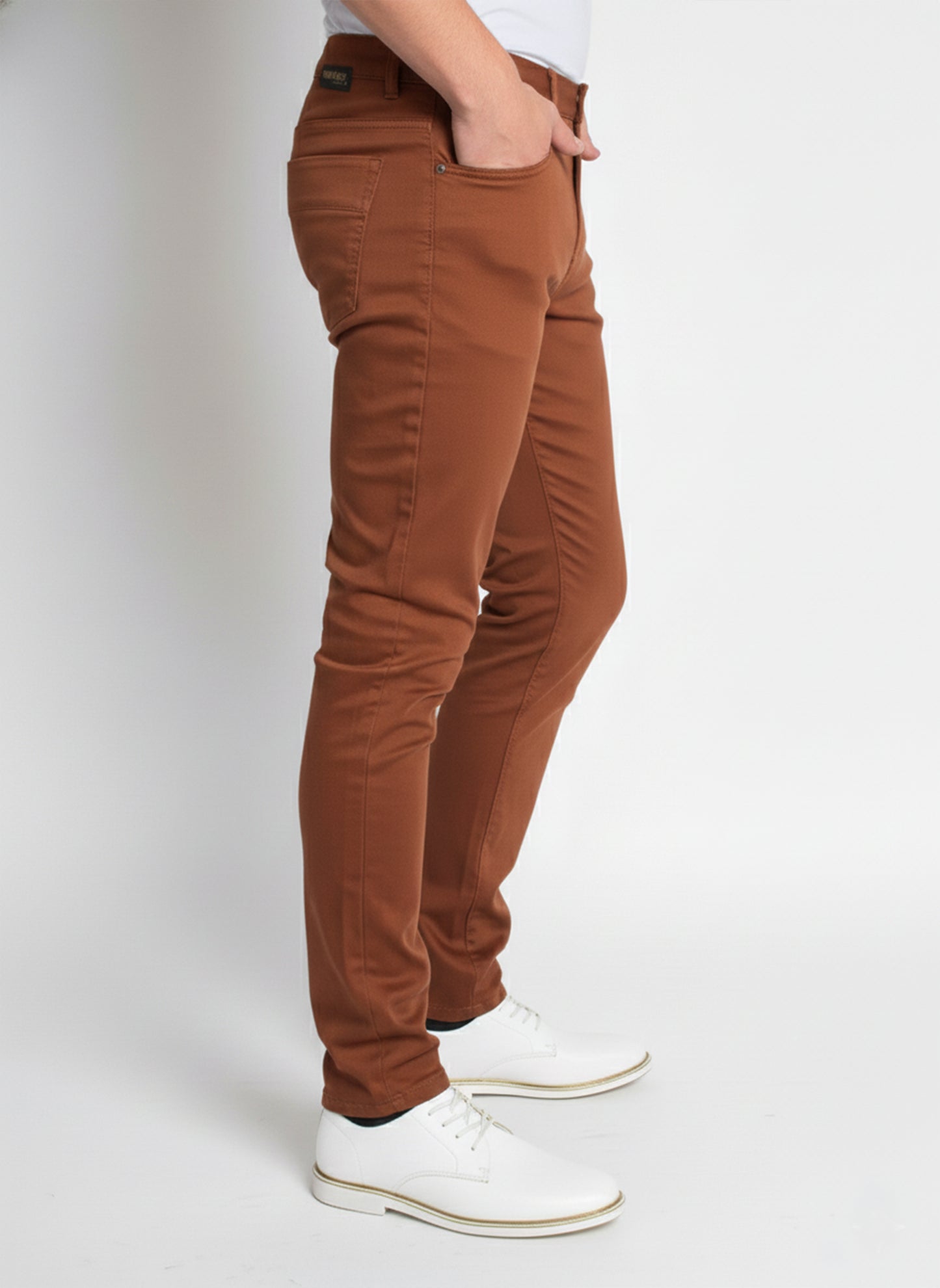 SKINNY STRETCH TWILL JEANS #BRICK
