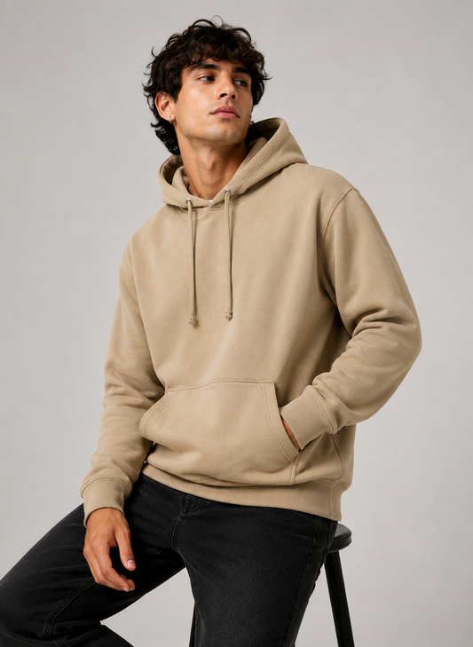 Unisex Fleece Pullover Hoodie #Sand